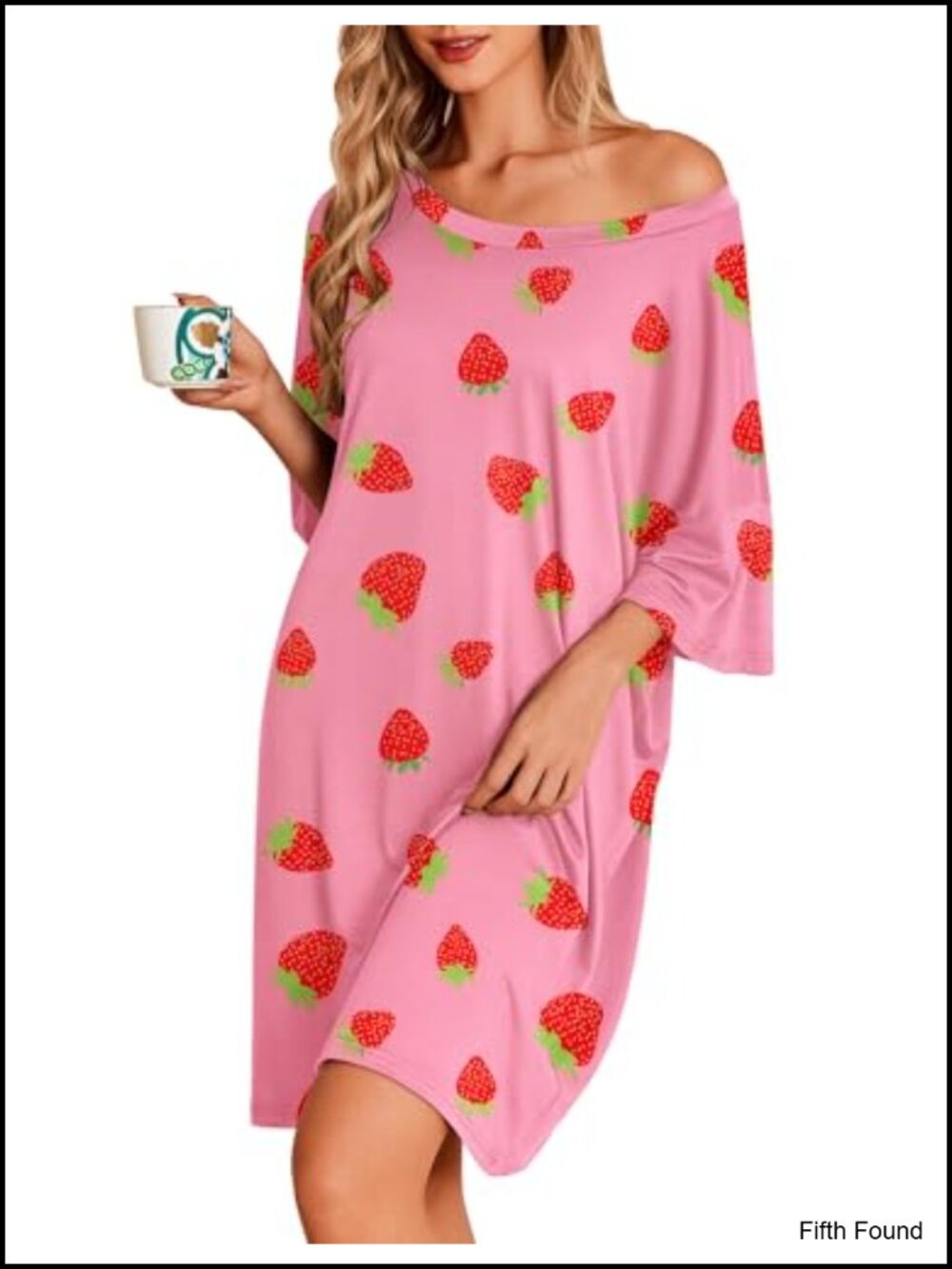Ekouaer Oversized Nightgown Sleep Shirt Short Sleeve Loungewear